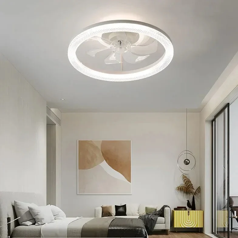Plafon blanco redondo ventilador moderno para dormitorio