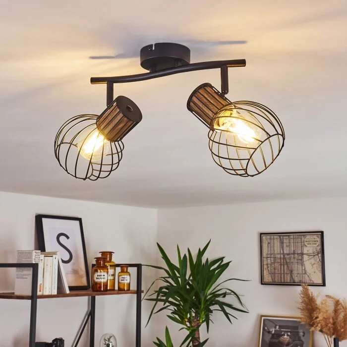 Koler Lámpara de Techo Negro, 2 luces