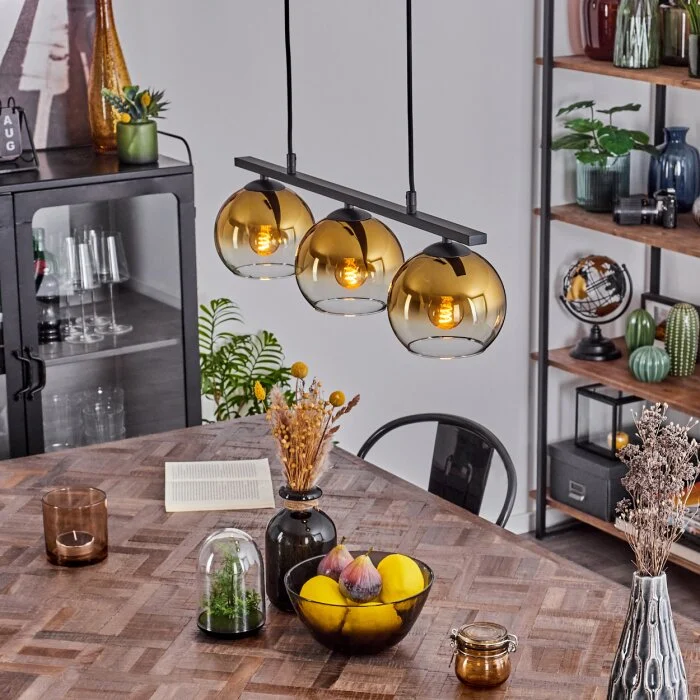 Koyoto Lámpara Colgante Cristal 15 cm dorado, Transparente, 3 luces