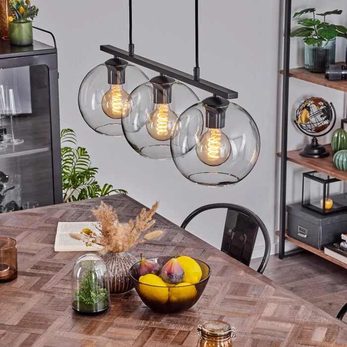 Koyoto Lámpara Colgante Cristal 20 cm Transparente, 3 luces