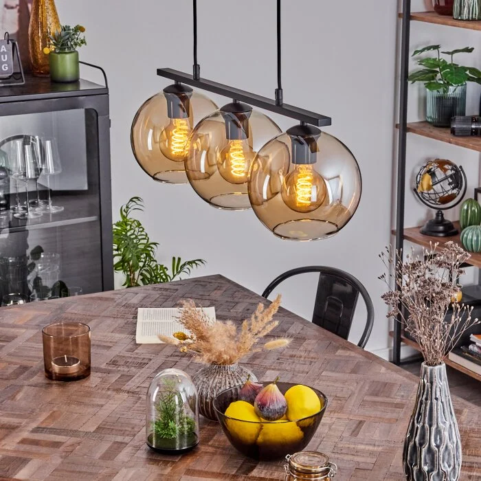 Koyoto Lámpara Colgante Cristal 20 cm Colores ámbar, 3 luces