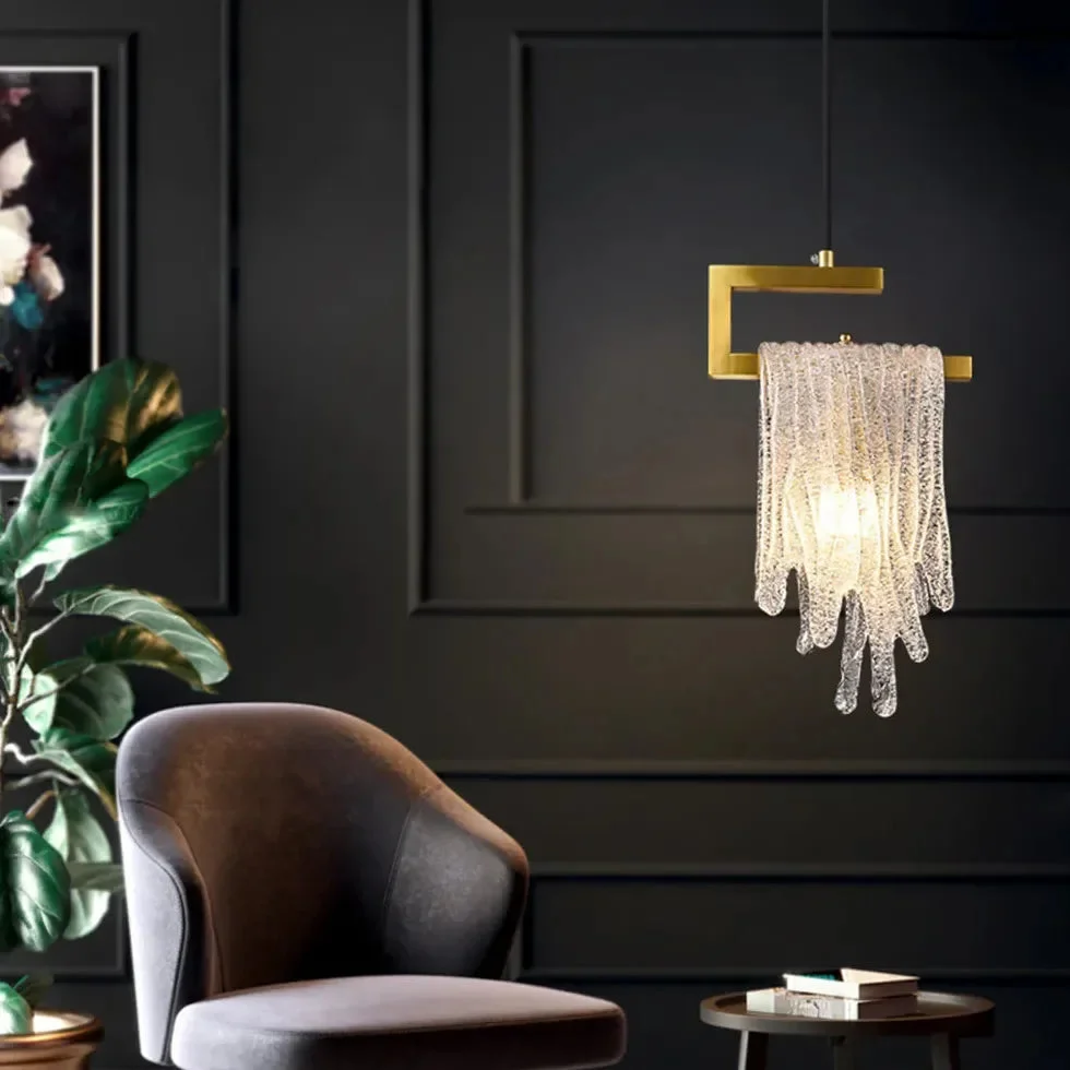Lampara colgante dorado diseño creativo de cobre para dormitorio