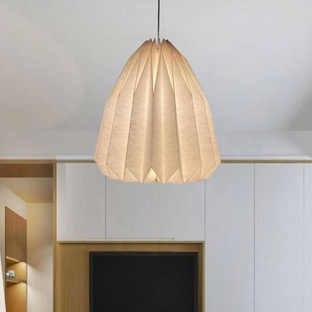 Lámpara Colgante Origami de Papel Blanca LED Estilo Nórdico para Comedor
