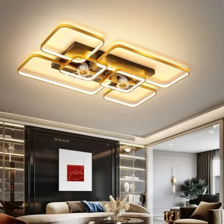 Lámparas ventiladores de techo con iluminación moderno estilo nórdico