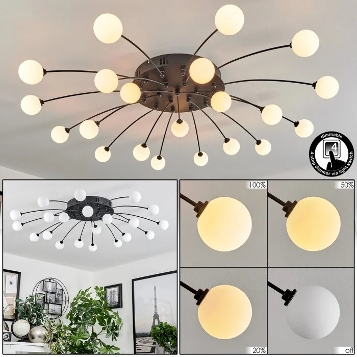 Lacosse Lámpara de Techo LED Negro, 21 luces