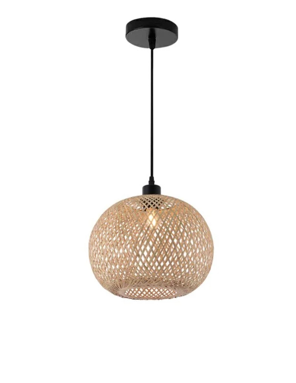 Lámpara Bola de 25 CM Mimbre Natural