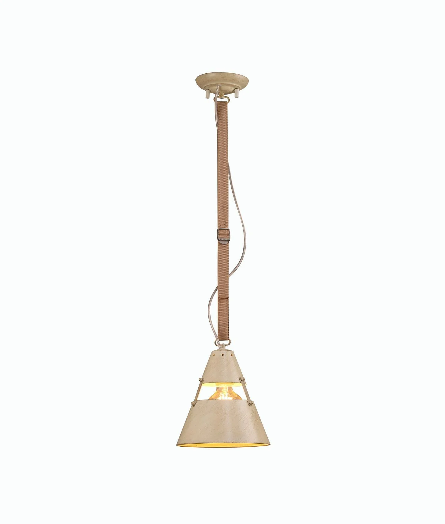 Lámpara colgante beige pequeña INDUSTRIAL