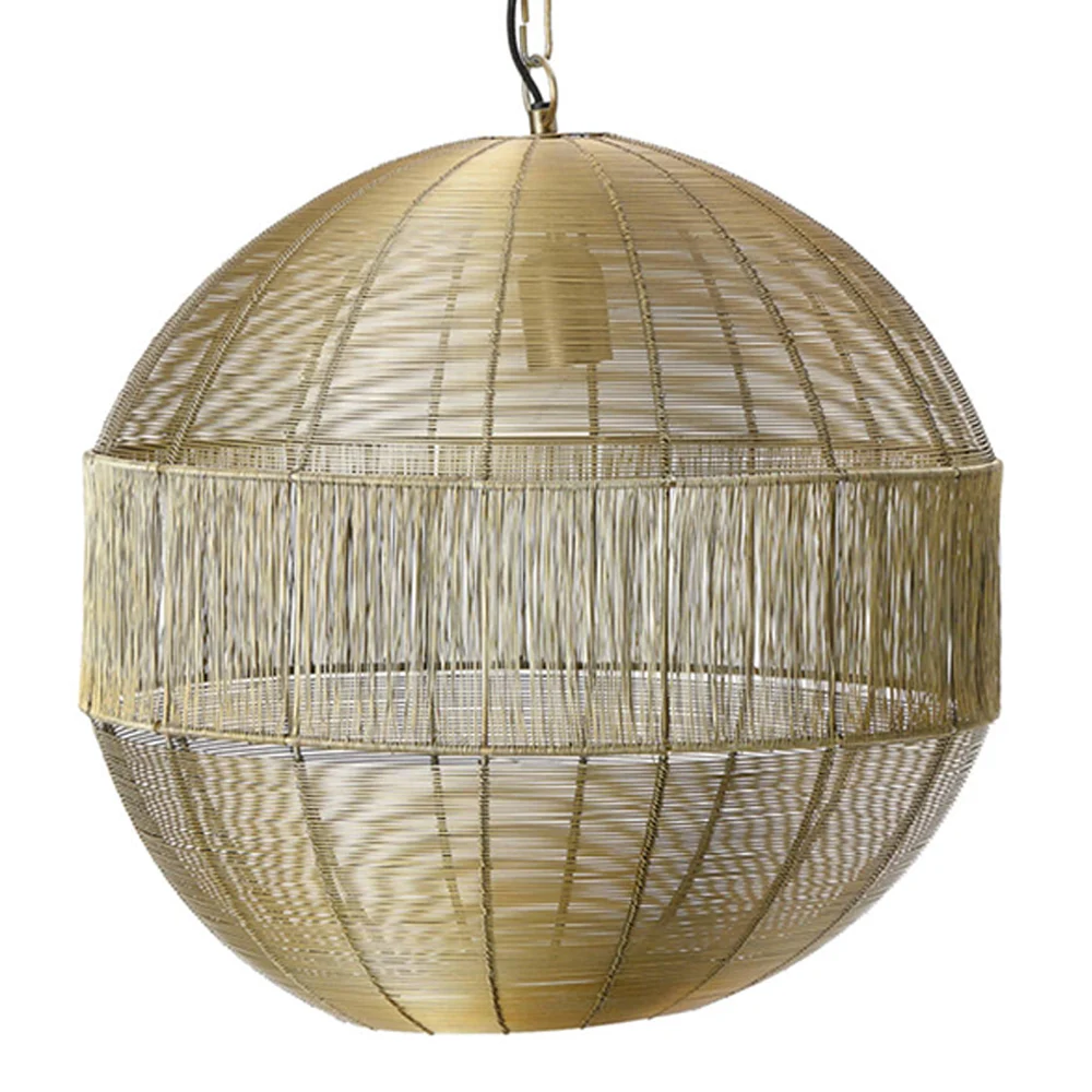 Lámpara colgante clásica dorada esférica Light and Living Pilka