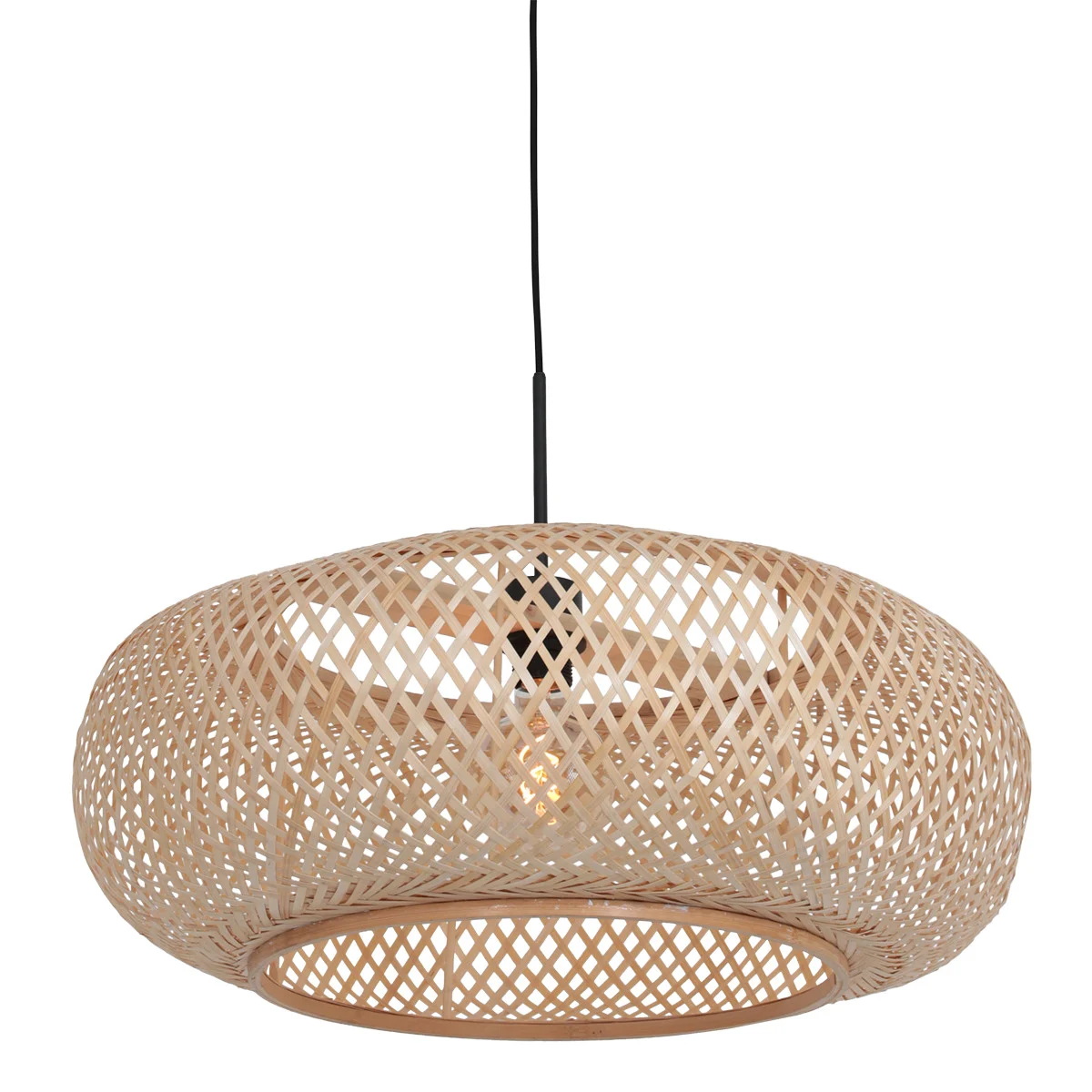 Lámpara colgante de mimbre ovalada Anne Lighting Sparkled Light