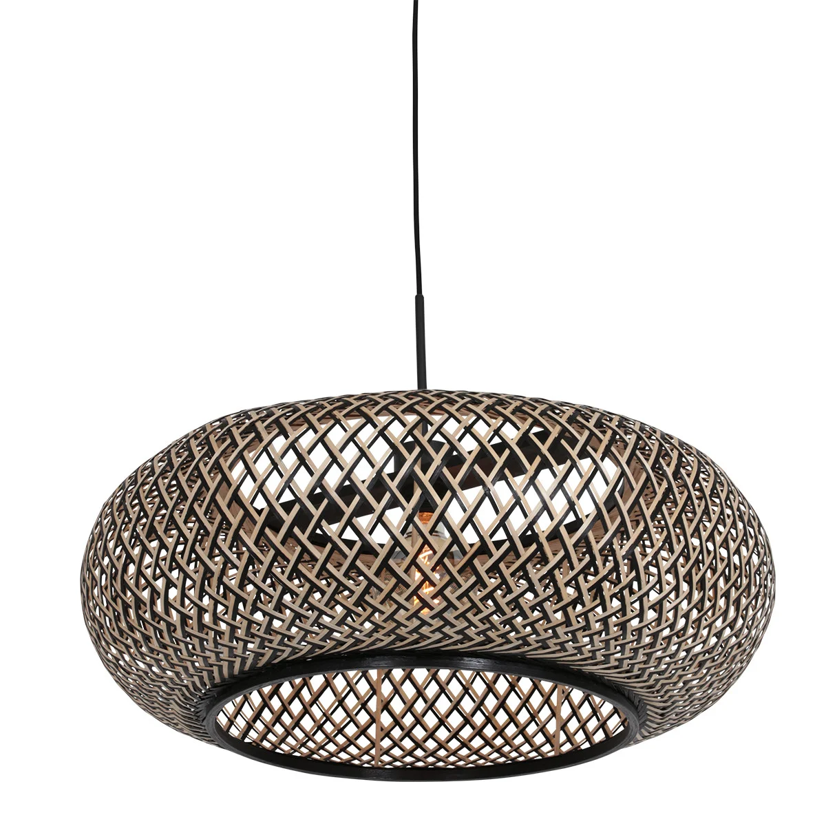 Lámpara colgante de ratán trenzado Anne Lighting Sparkled Light
