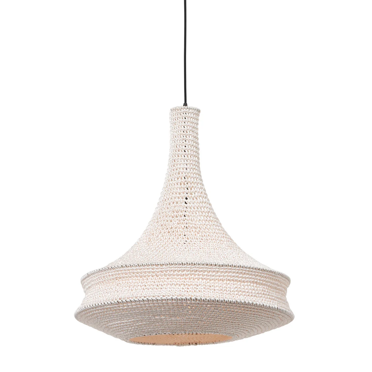 Lámpara colgante bohemia / oriental blanca tejida a mano Anne Light & Home Marrakesch