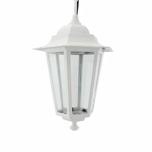 Lámpara Colgante Farol Blanca 6 Lados para Jardín IP44 (1XE27)