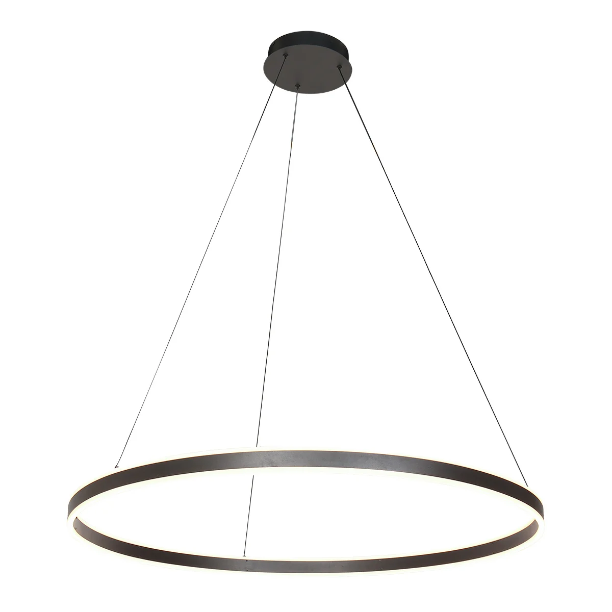 Lámpara colgante moderna negra con iluminación LED Steinhauer Ringlux