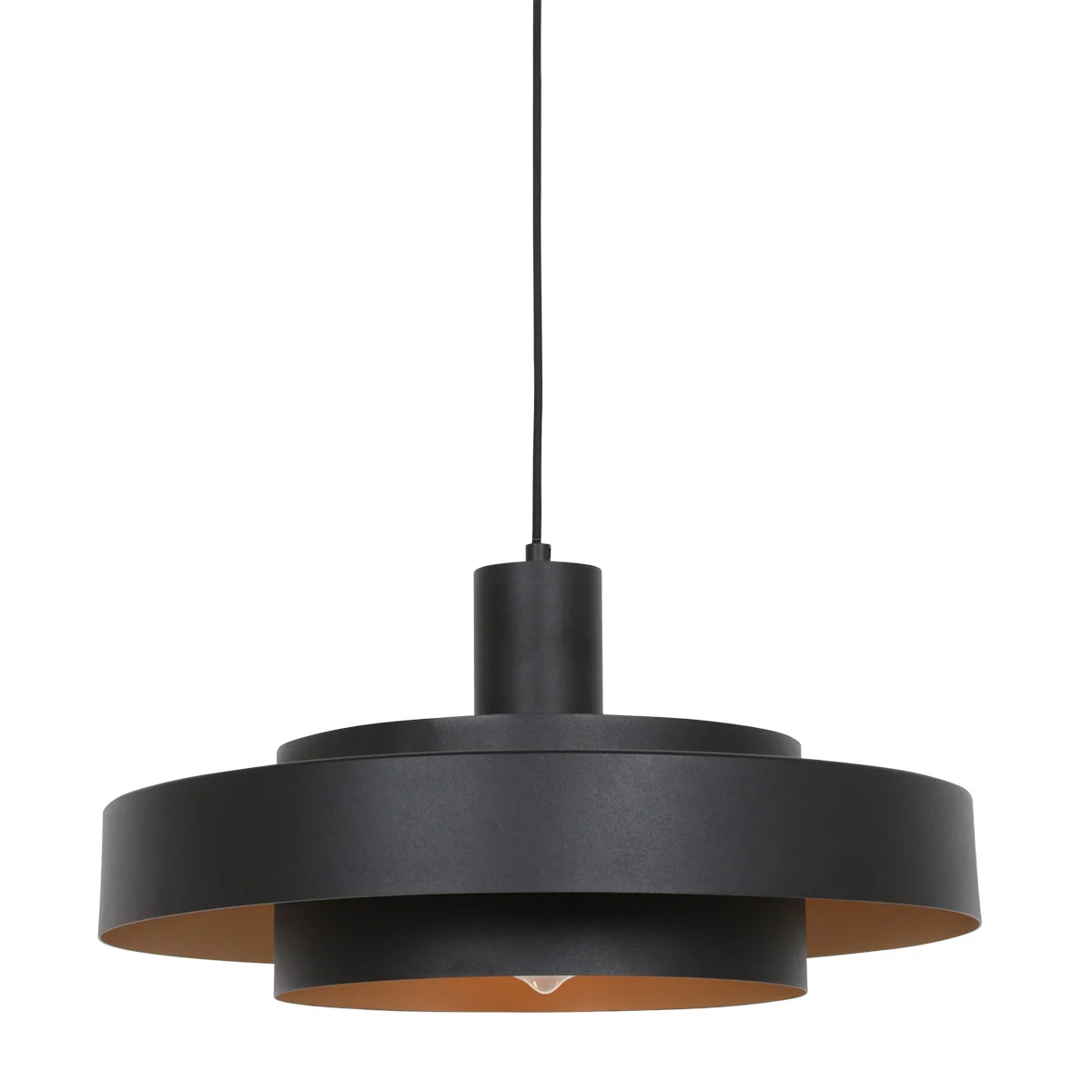 Lámpara colgante negra con aros Anne Lighting Flinter