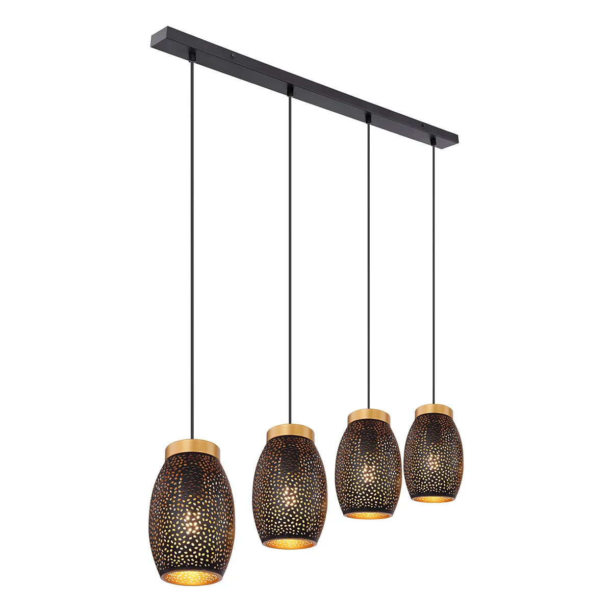 Lámpara colgante retro de metal dorado Globo Narri