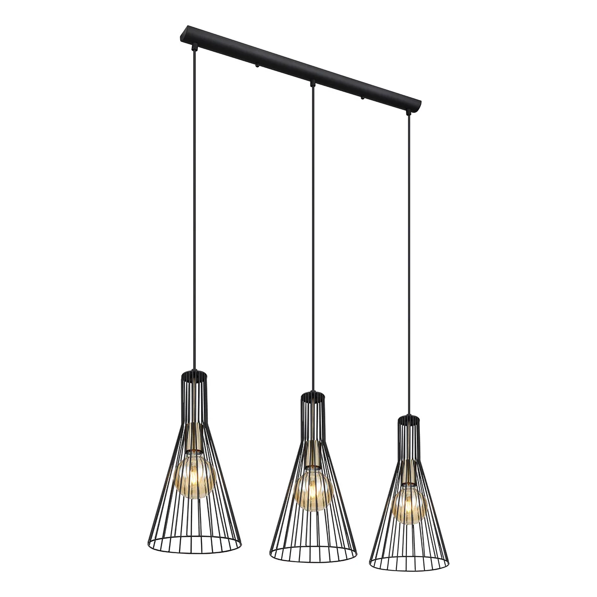 Lámpara colgante retro de metal negro Globo Milli