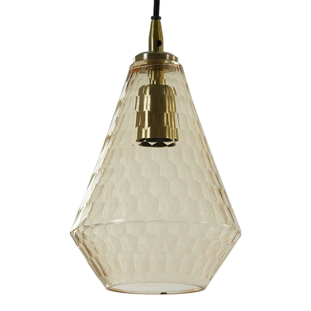 Lámpara colgante retro dorada con vidrio ahumado Light and Living Delilu