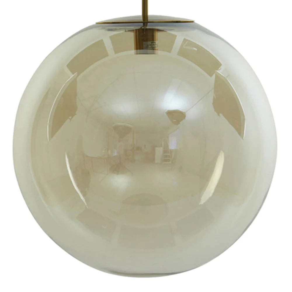 Lámpara colgante retro dorada esférica con vidrio ahumado Light and Living Medina