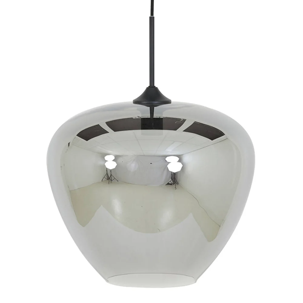 Lámpara colgante retro gris de vidrio ahumado Light and Living Mayson
