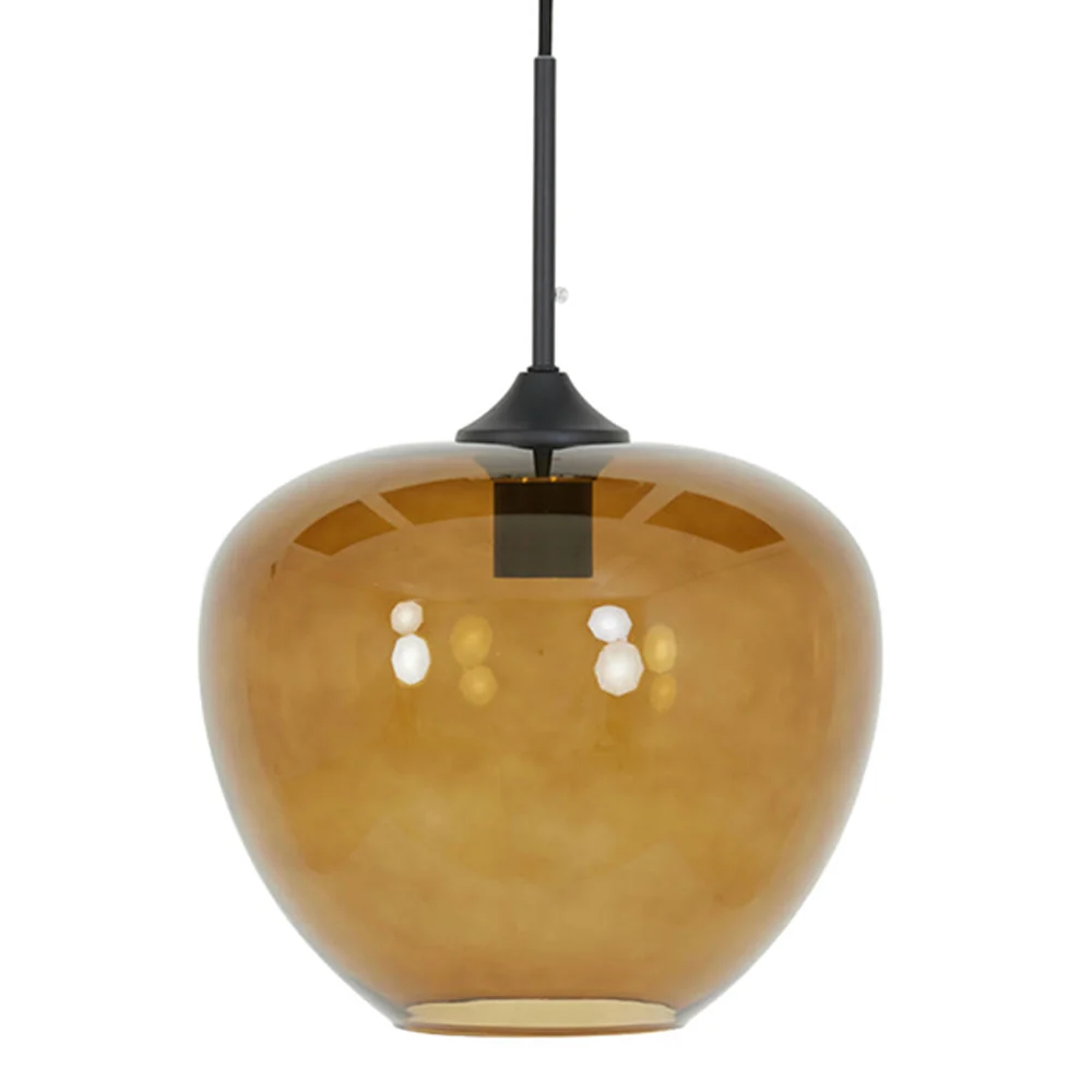 Lámpara colgante retro marrón con vidrio ahumado Light and Living Mayson