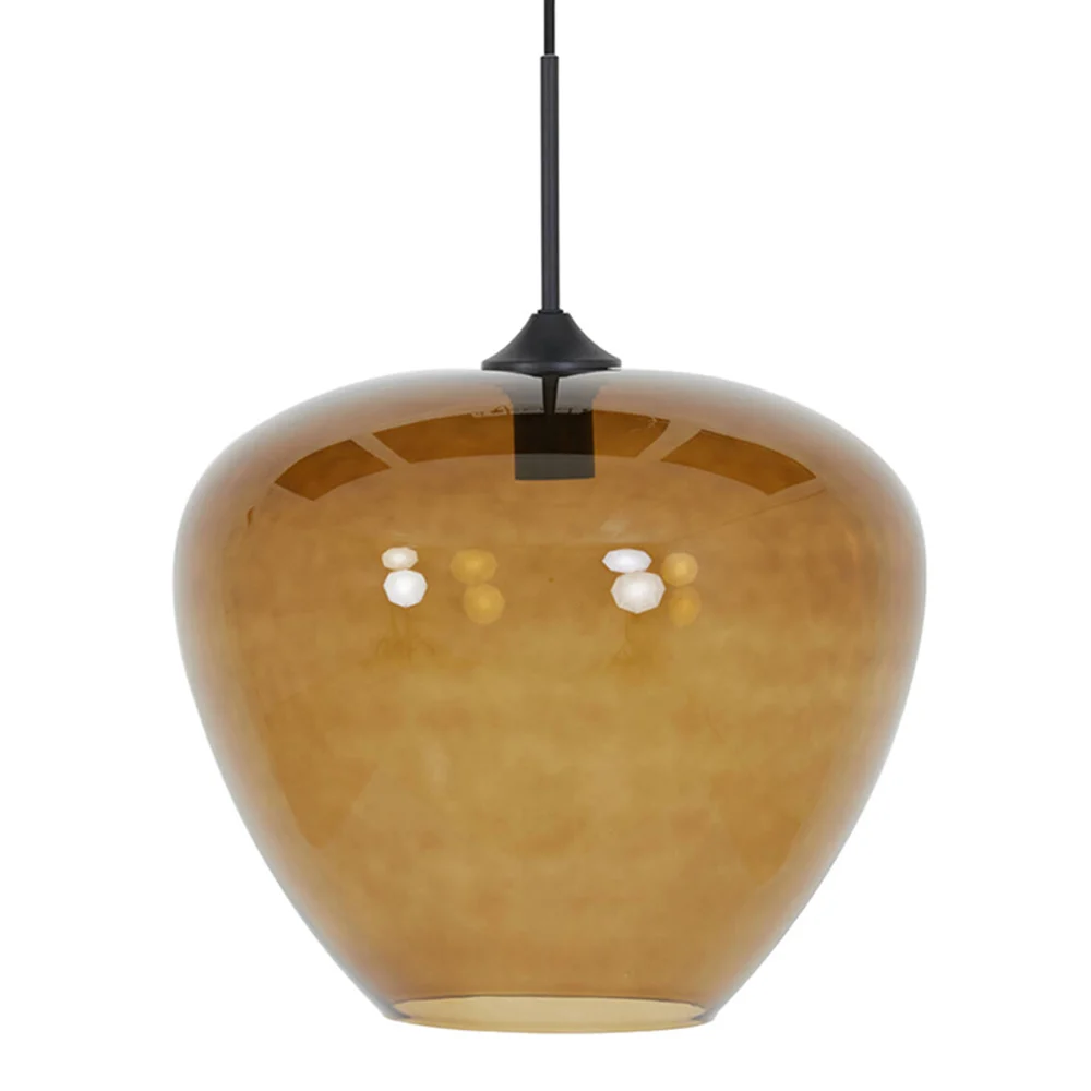 Lámpara colgante retro marrón de vidrio ahumado Light and Living Mayson