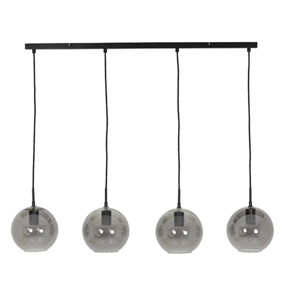 Lámpara colgante retro negra con cuatro globos Light and Living Subar