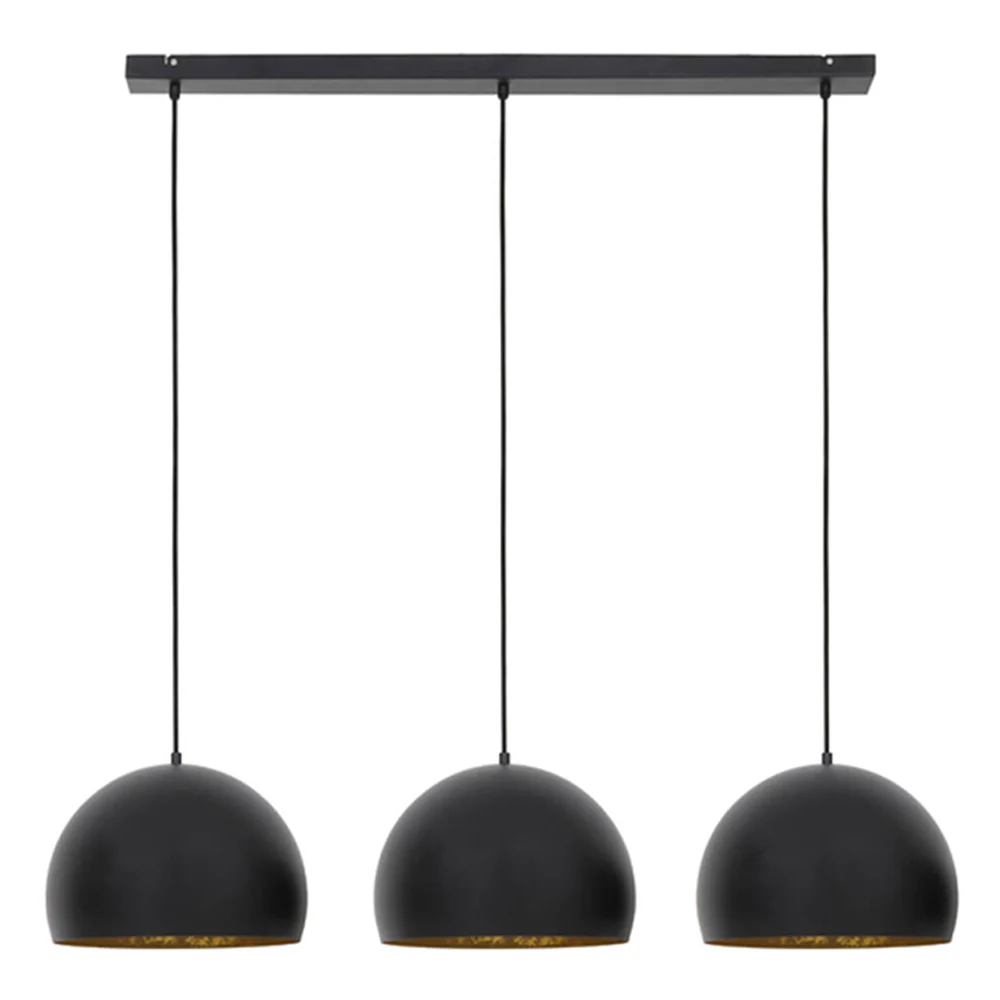 Lámpara colgante retro negra con tres puntos de luz Light and Living Jaicey