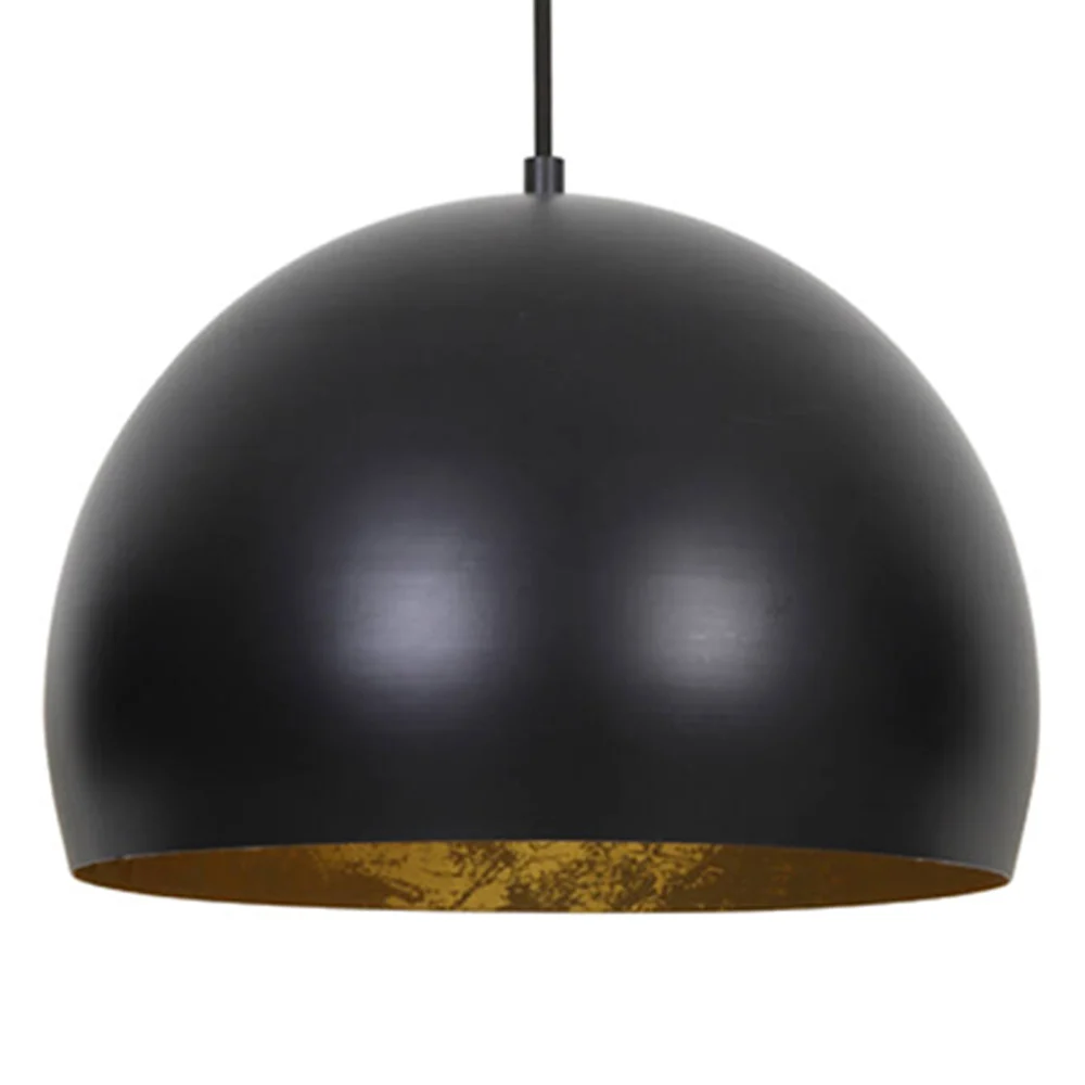 Lámpara colgante retro negra y dorada en forma de esfera Light and Living Jaicey