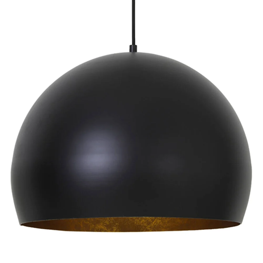 Lámpara colgante retro negra y dorada esférica Light and Living Jaicey
