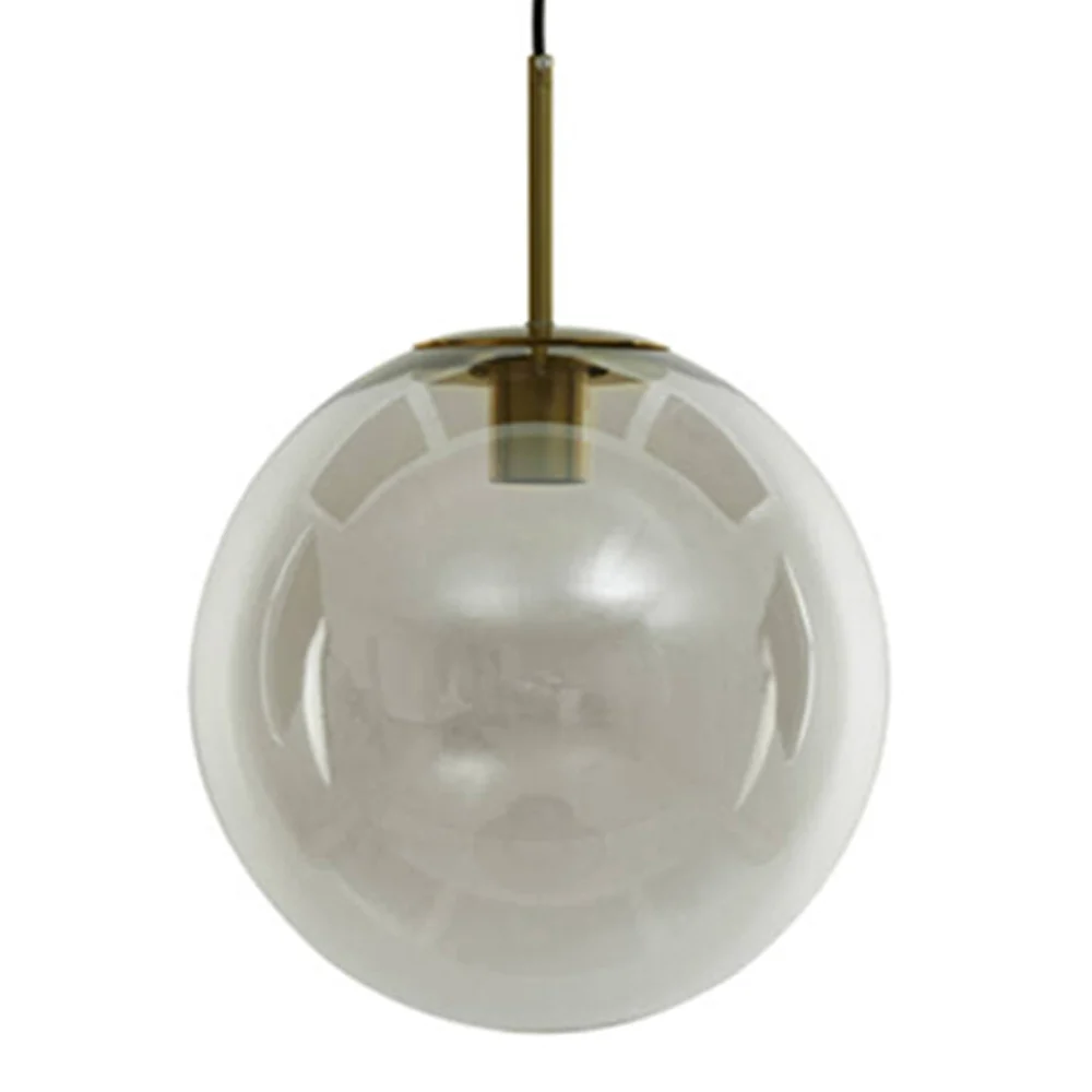 Lámpara colgante retro plateada de vidrio ahumado esférico Light and Living Medina