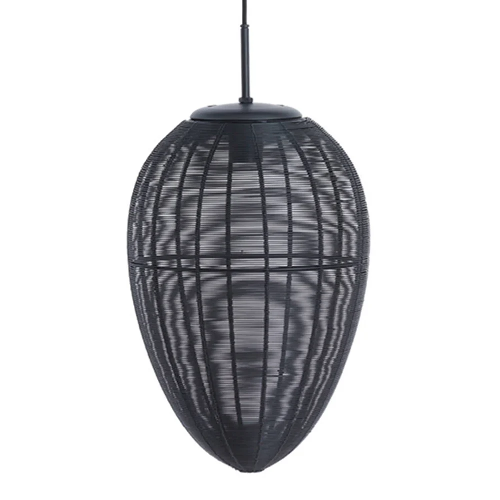 Lámpara colgante rústica en forma de huevo de metal negro Light and Living Yaelle