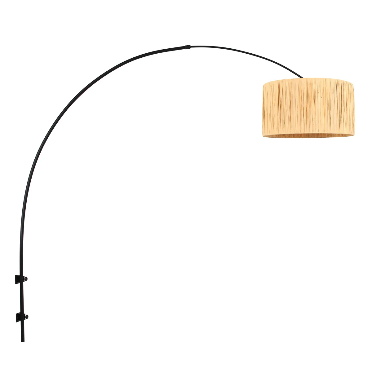 Lámpara curva ajustable con tulipa étnica Steinhauer Sparkled light naturel y negro