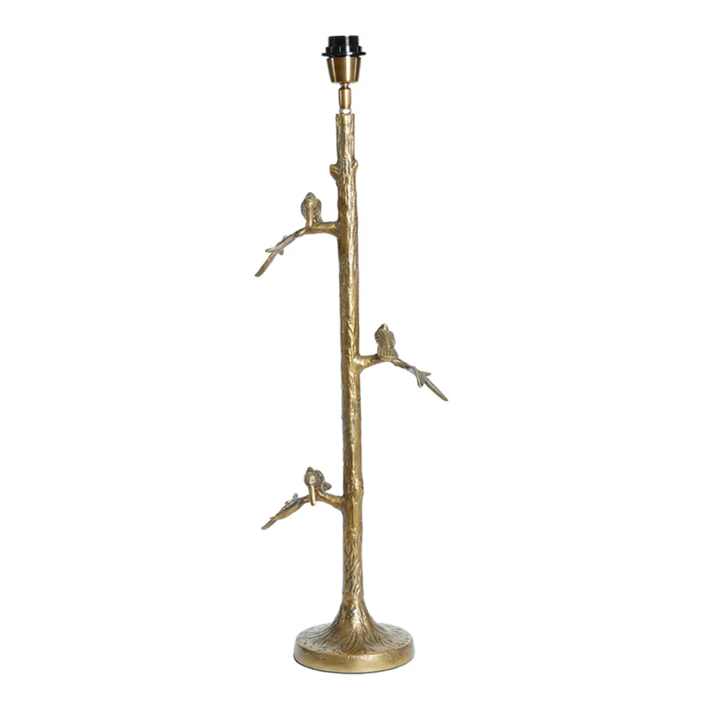 Lámpara de mesa clásica dorada con aves Light and Living Branch