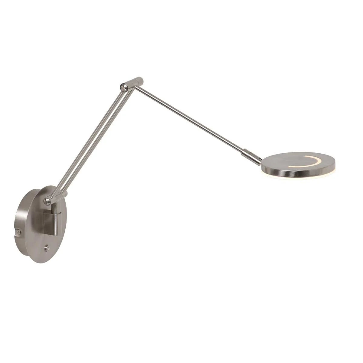 Aplique de pared redonda ajustable de color acero Steinhauer Soleil