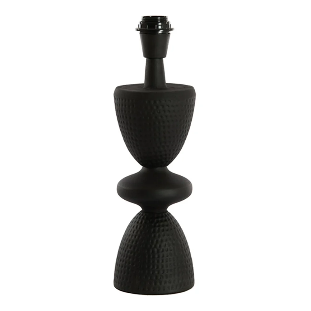 Lámpara de mesa moderna negra con relieve Light and Living Smith