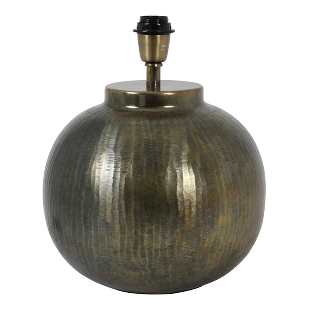 Lámpara de mesa oriental dorada abombada Light and Living Bolcho