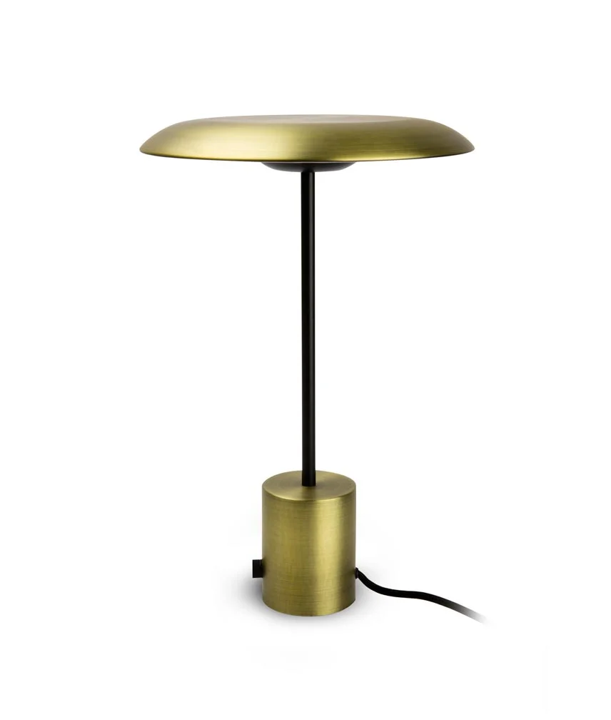 Lámpara de mesa oro satinado y negra HOSHI LED