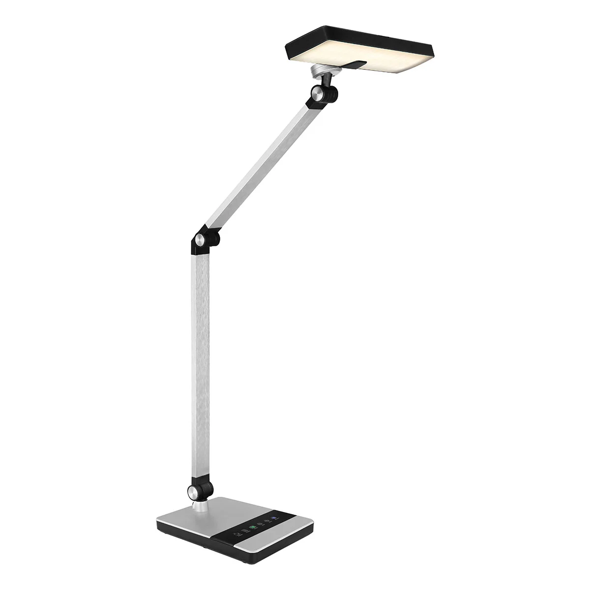 Lámpara de mesa rectangular de aluminio negro/plata Globo Dally
