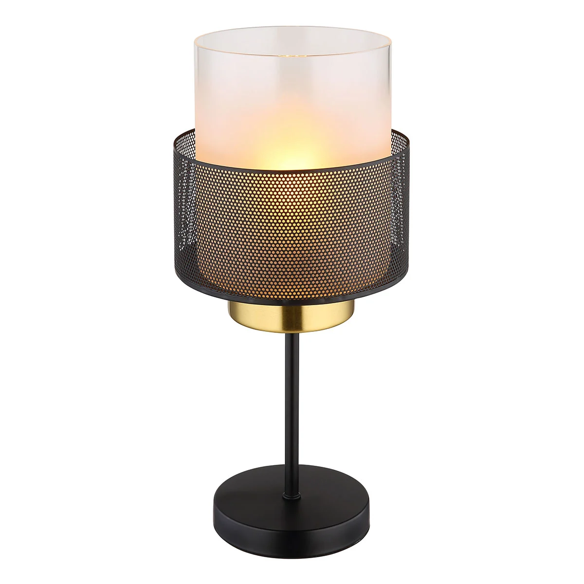 Lámpara de mesa retro de metal negro Globo Olga
