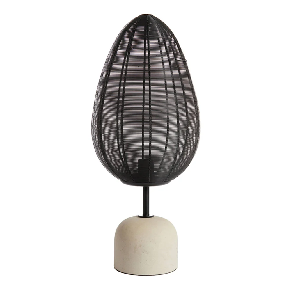 Lámpara de mesa rústica negra y beige Light and Living Joley