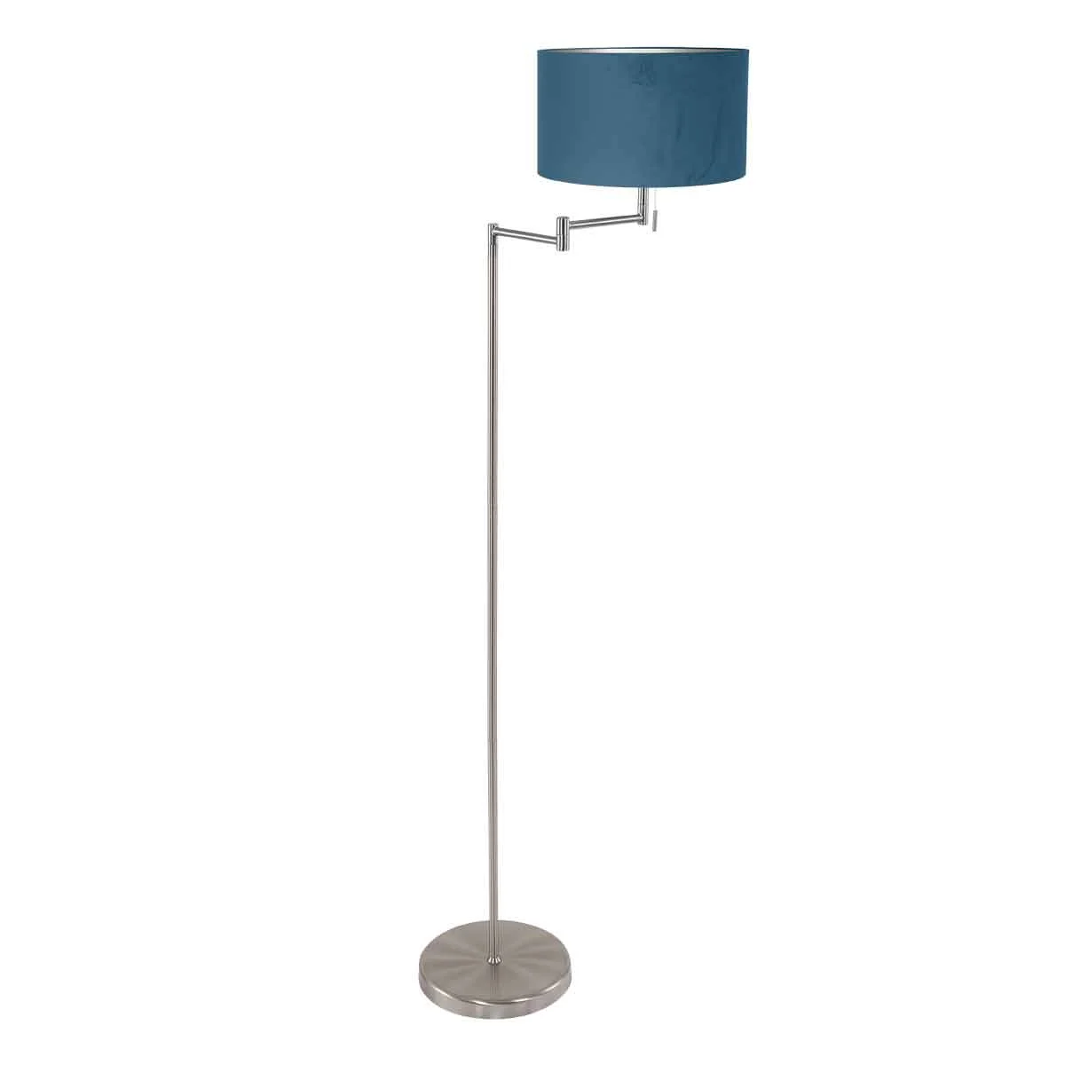 Lámpara de pie de acero con pantalla azul Mexlite Bella