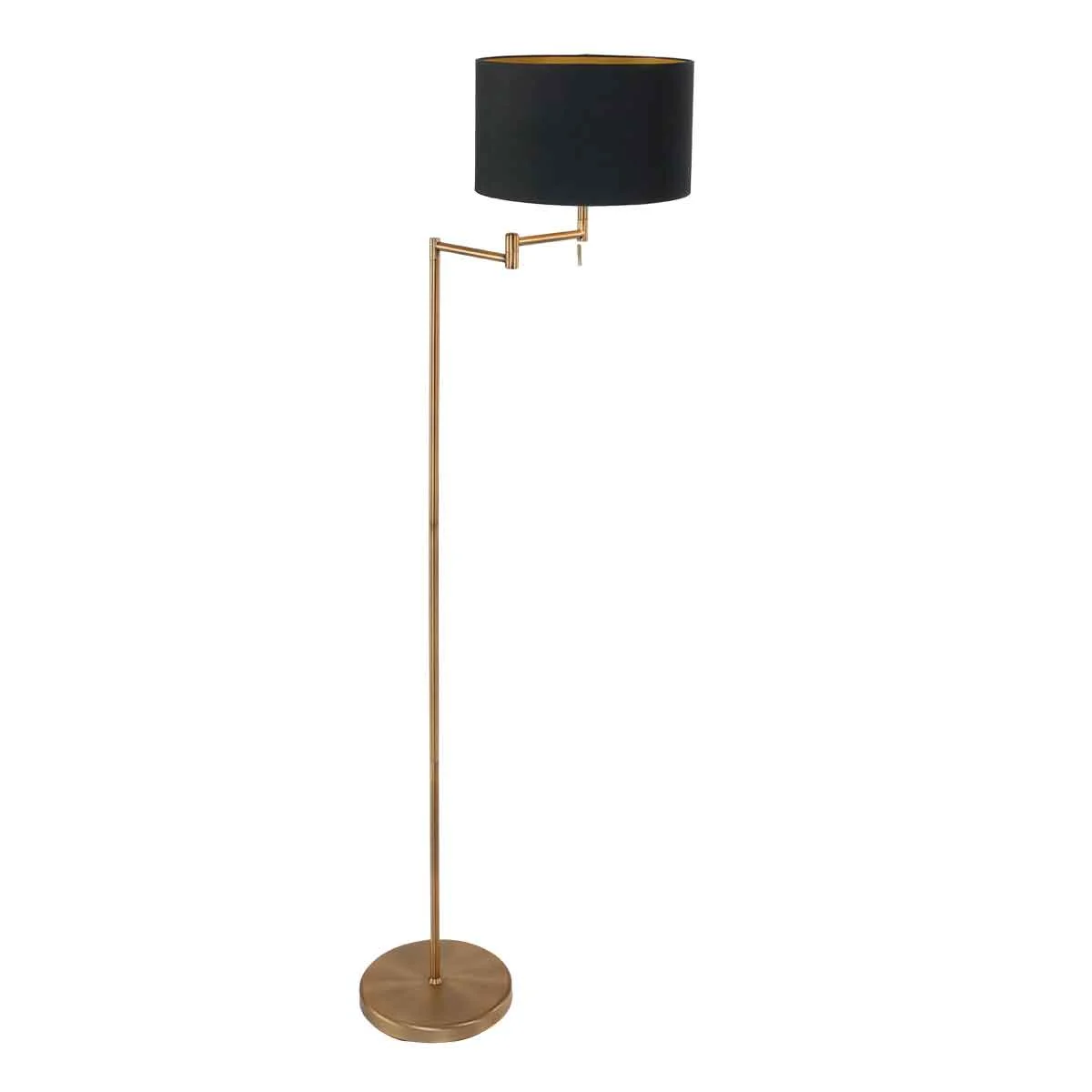 Lámpara de pie de bronce con pantalla blanca Mexlite Bella