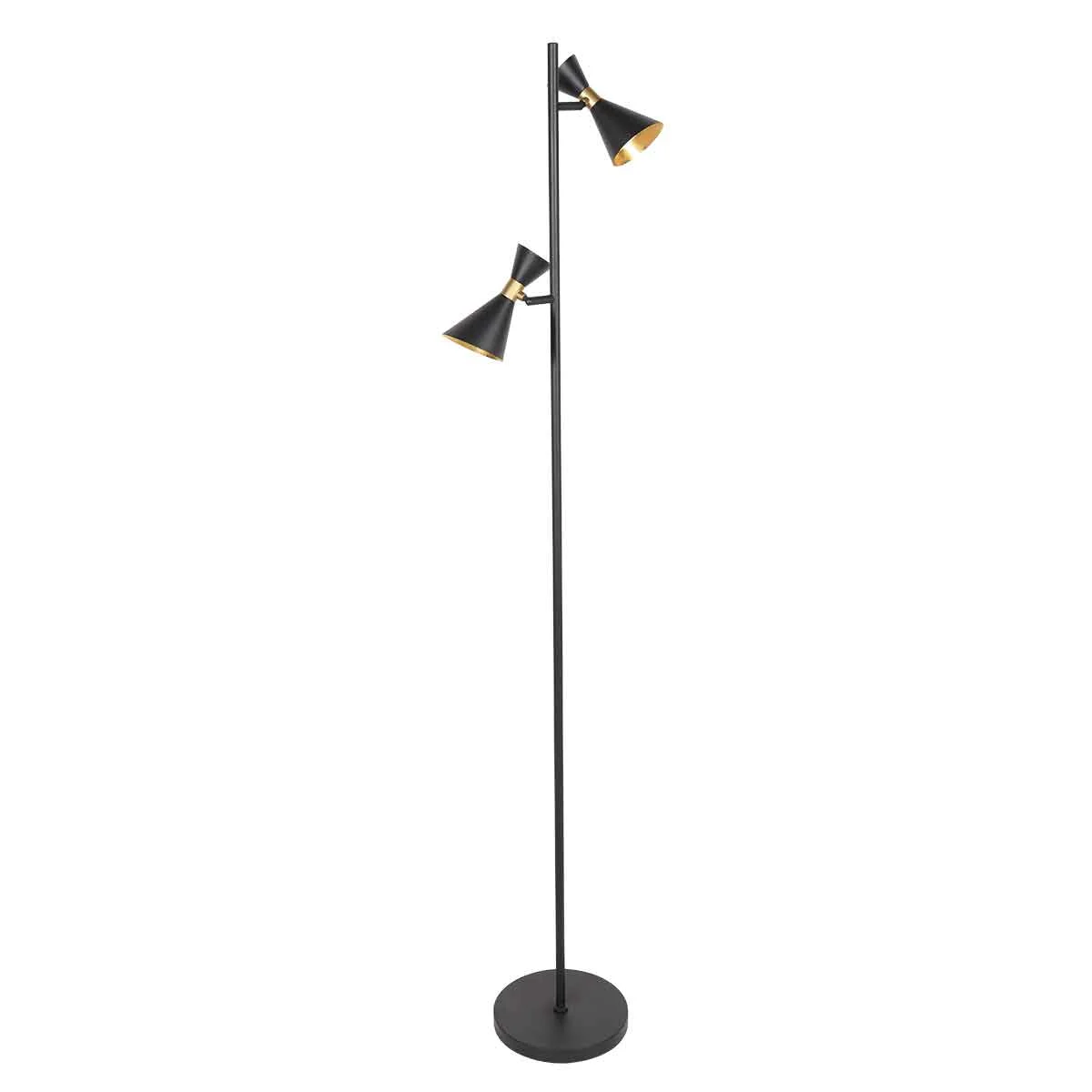 Lámpara de pie de metal negro trendy Anne Lighting Preto