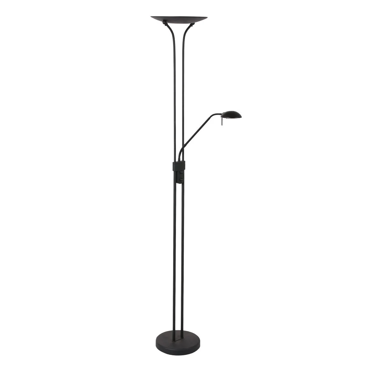 Lámpara de pie redonda con brazo de lectura ajustable de acero Mexlite Biron