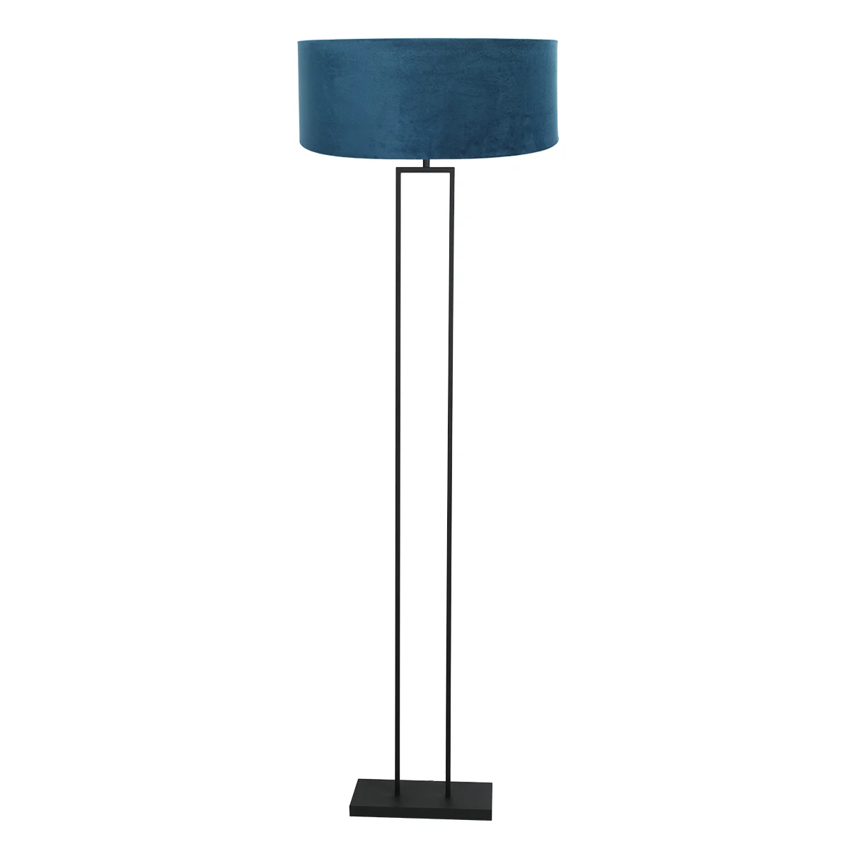 Lámpara de pie moderna negra con pantalla verde Steinhauer Stang