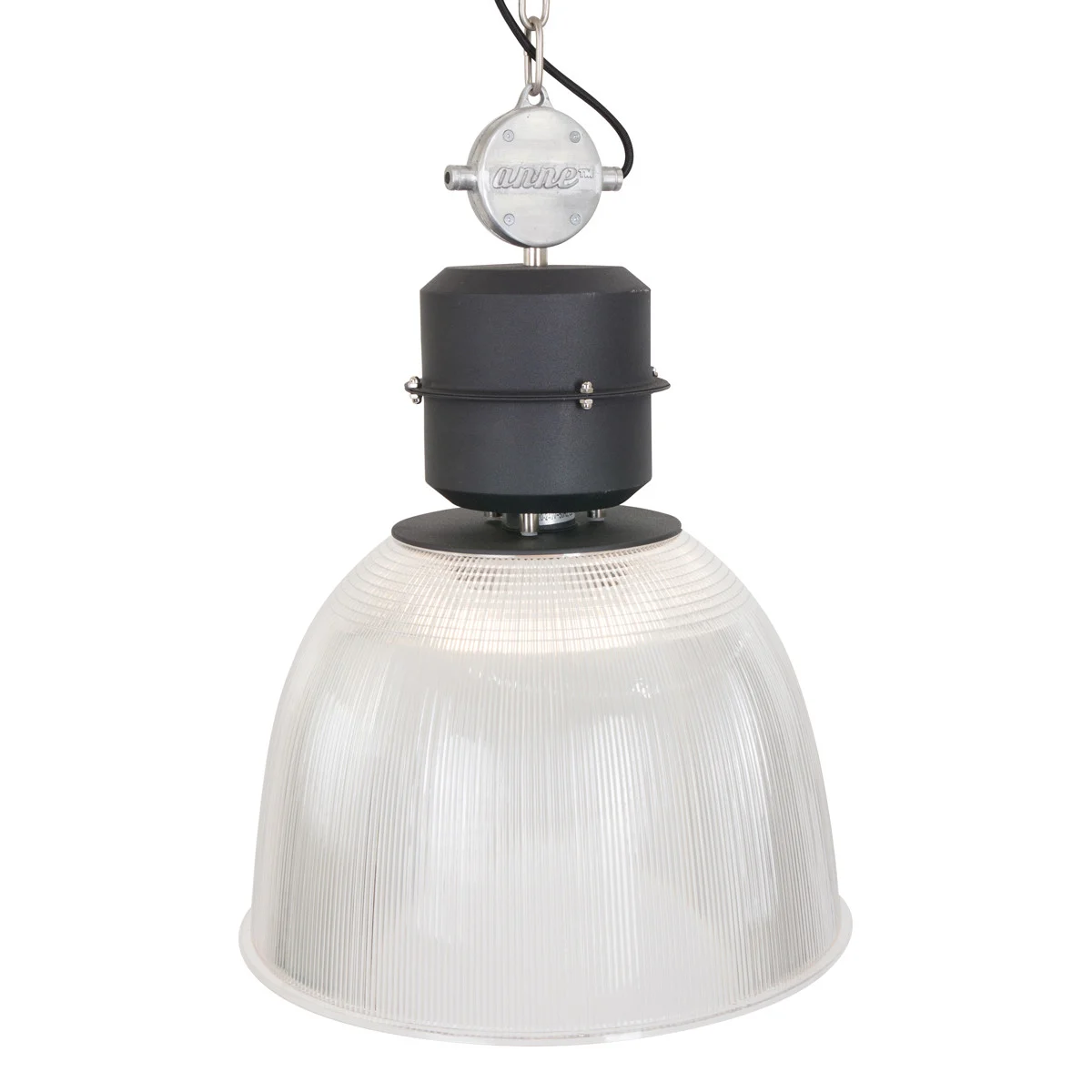 Lámpara colgante industrial de metal negro Anne Light & Home Clearvoyant