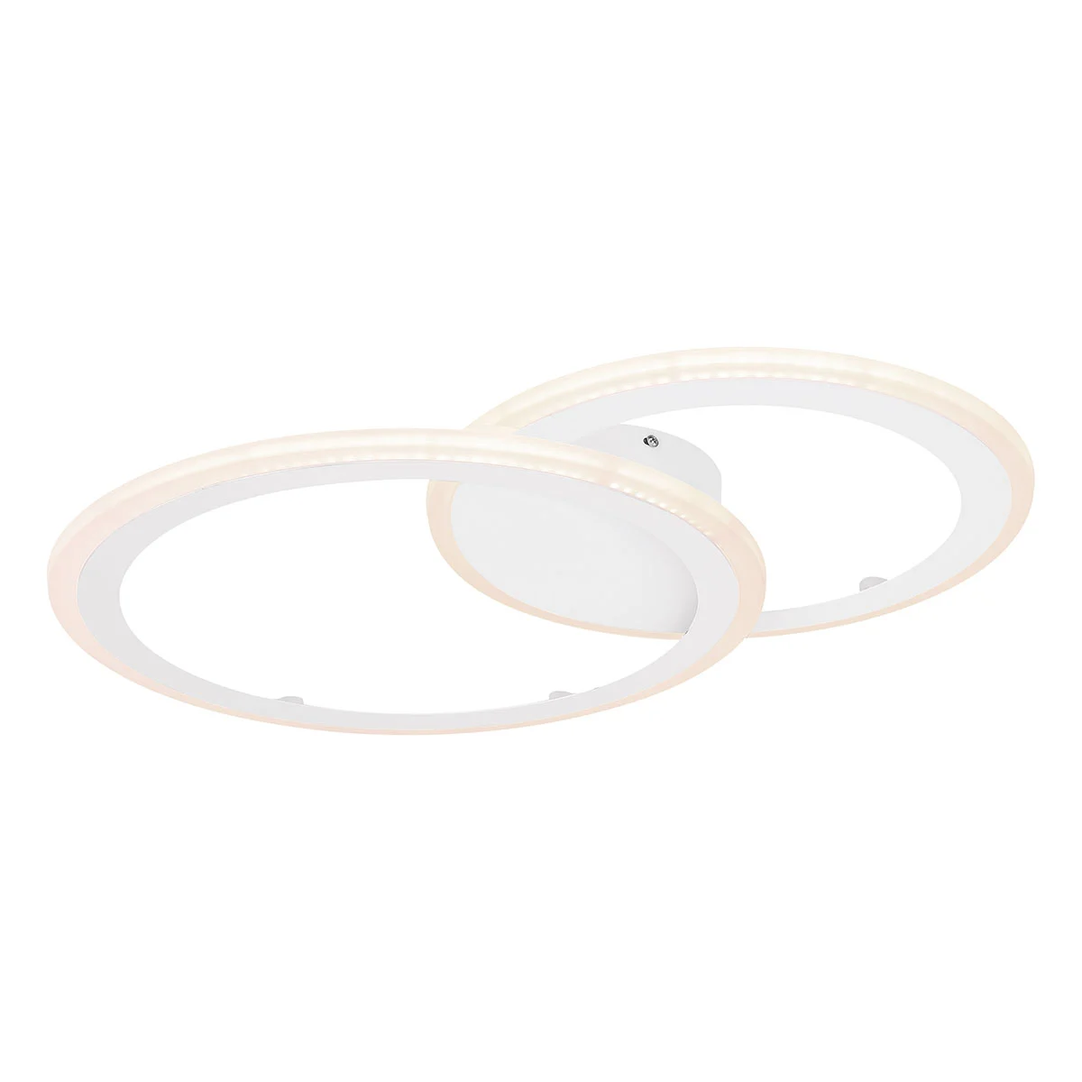 Lámpara de techo blanco metal acrílico forma doble anillo Globo Fenna