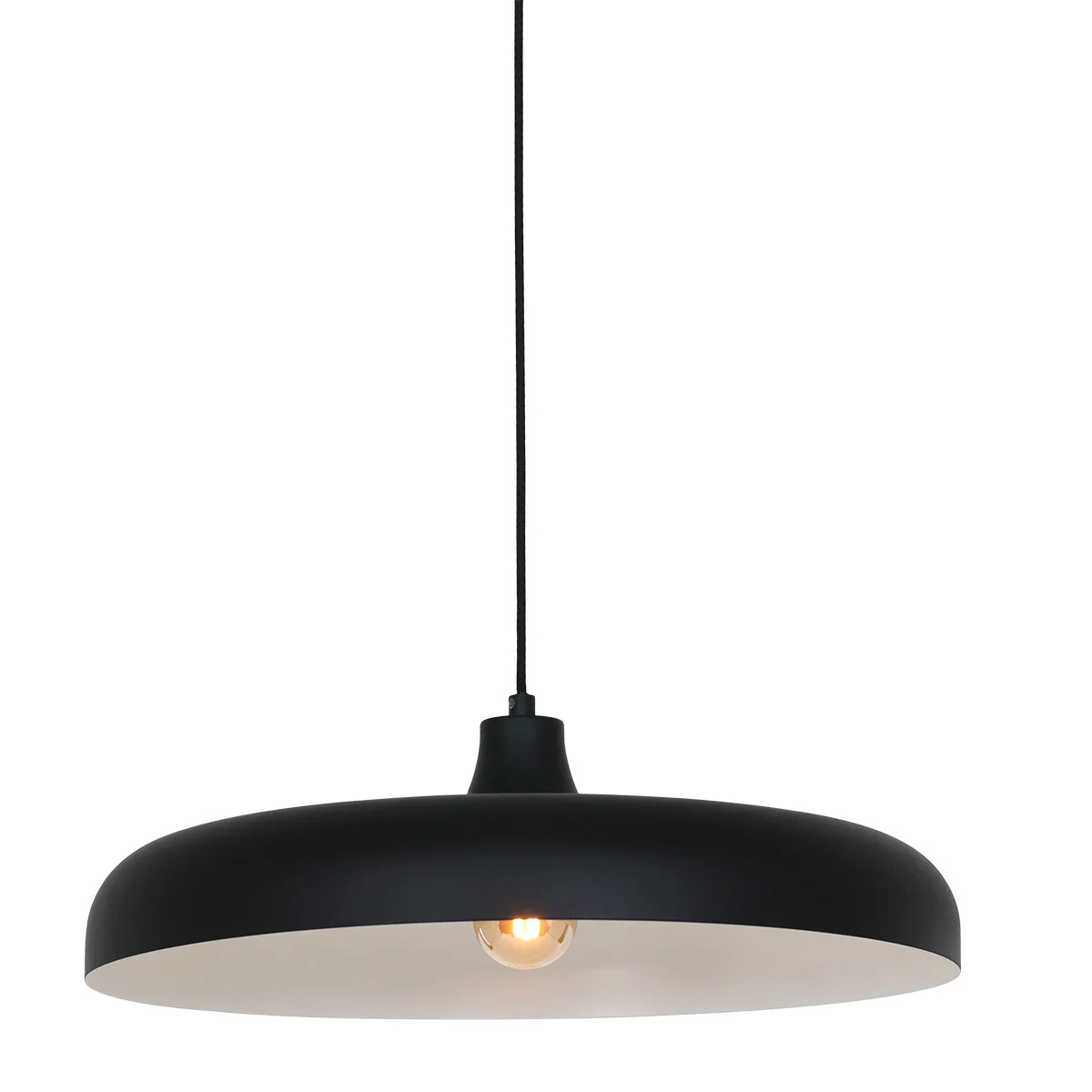 Lámpara colgante retro de metal negro Steinhauer Krisip