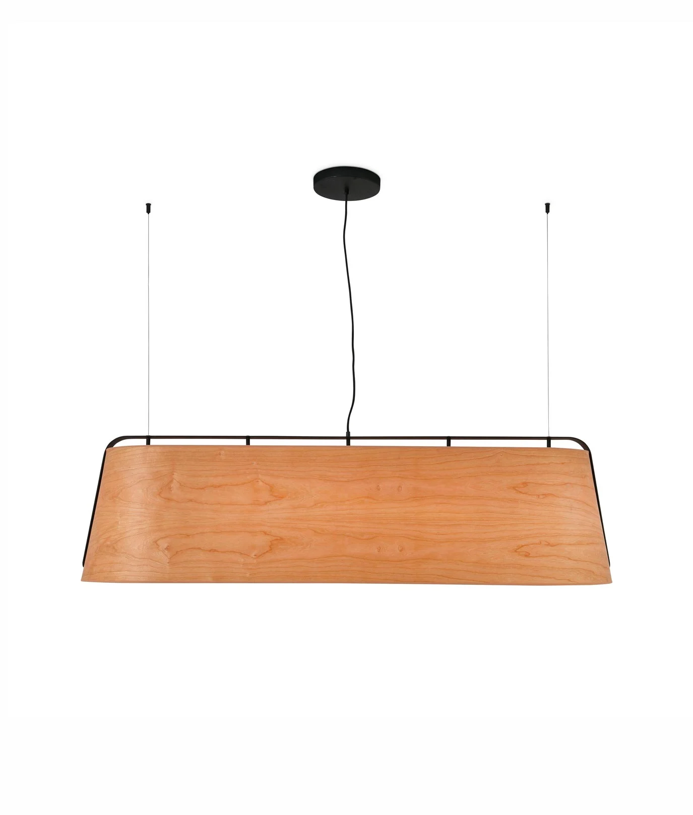 Lámpara lineal 5 luces madera y negro STOOD