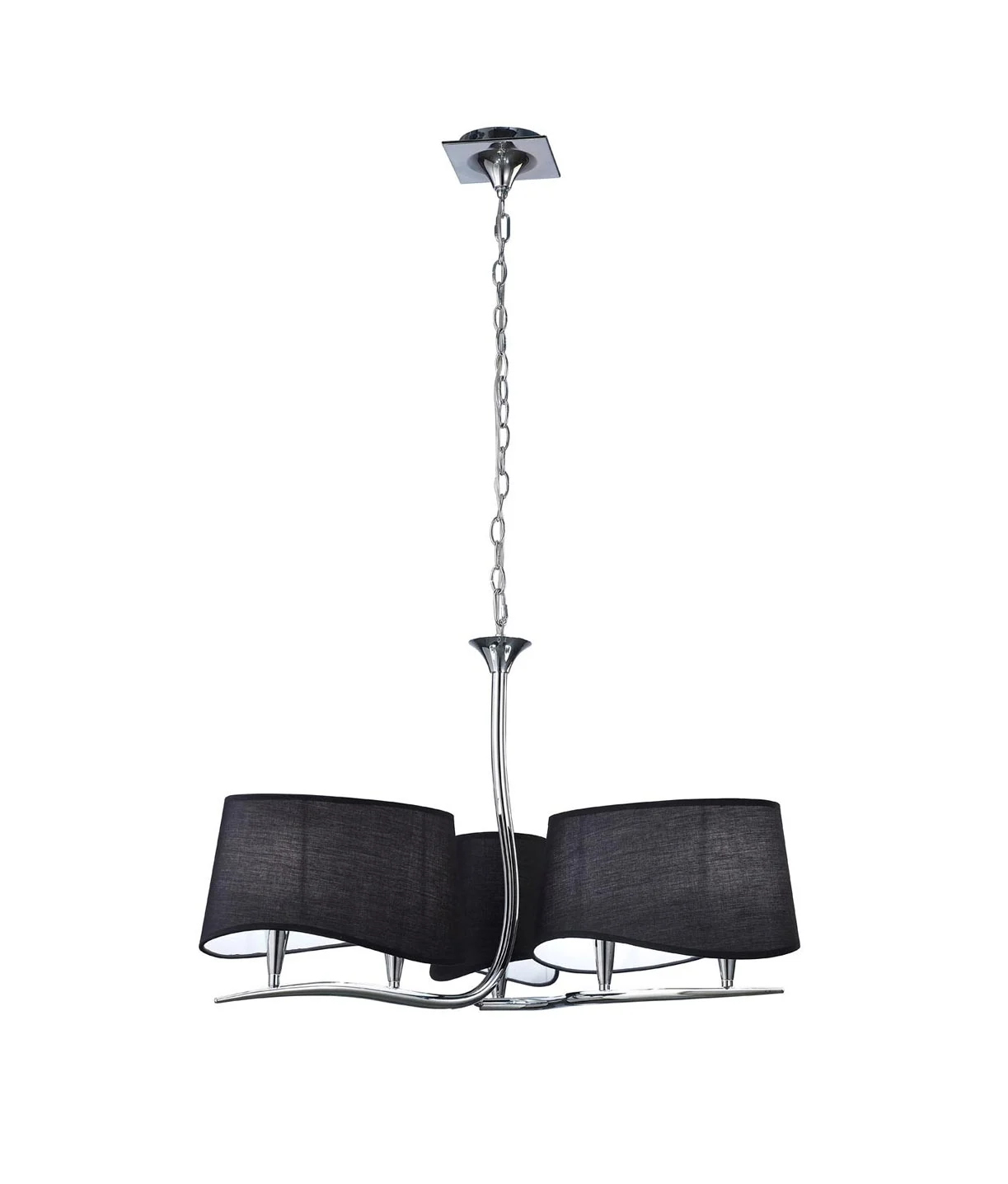 Lámpara cromo negro NINETTE 6 luces